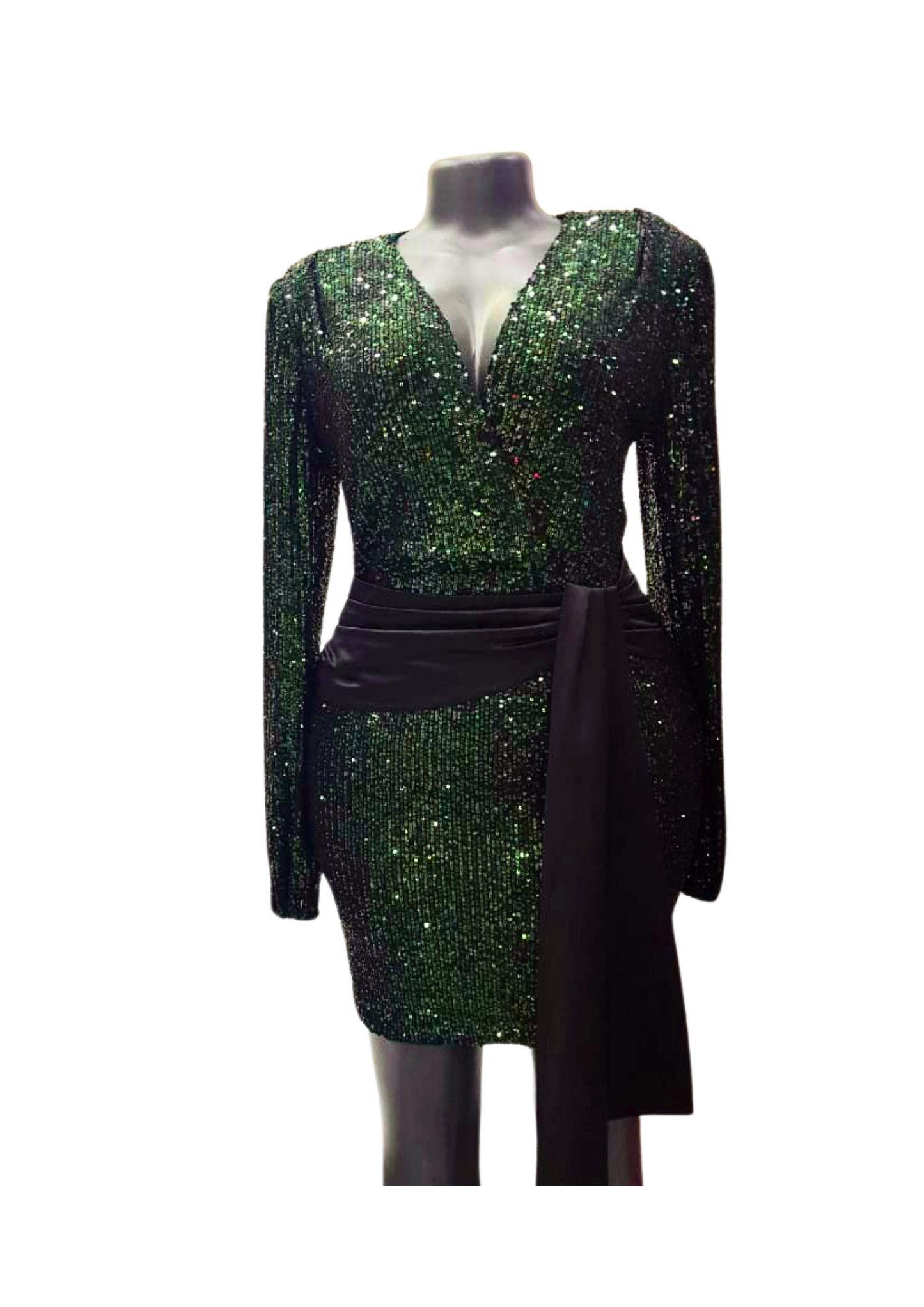 Quiz Sequin green Party dress