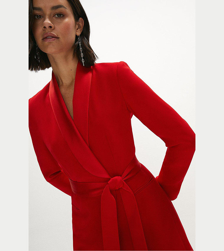 Tie Waist Mini Red Dress by Coast